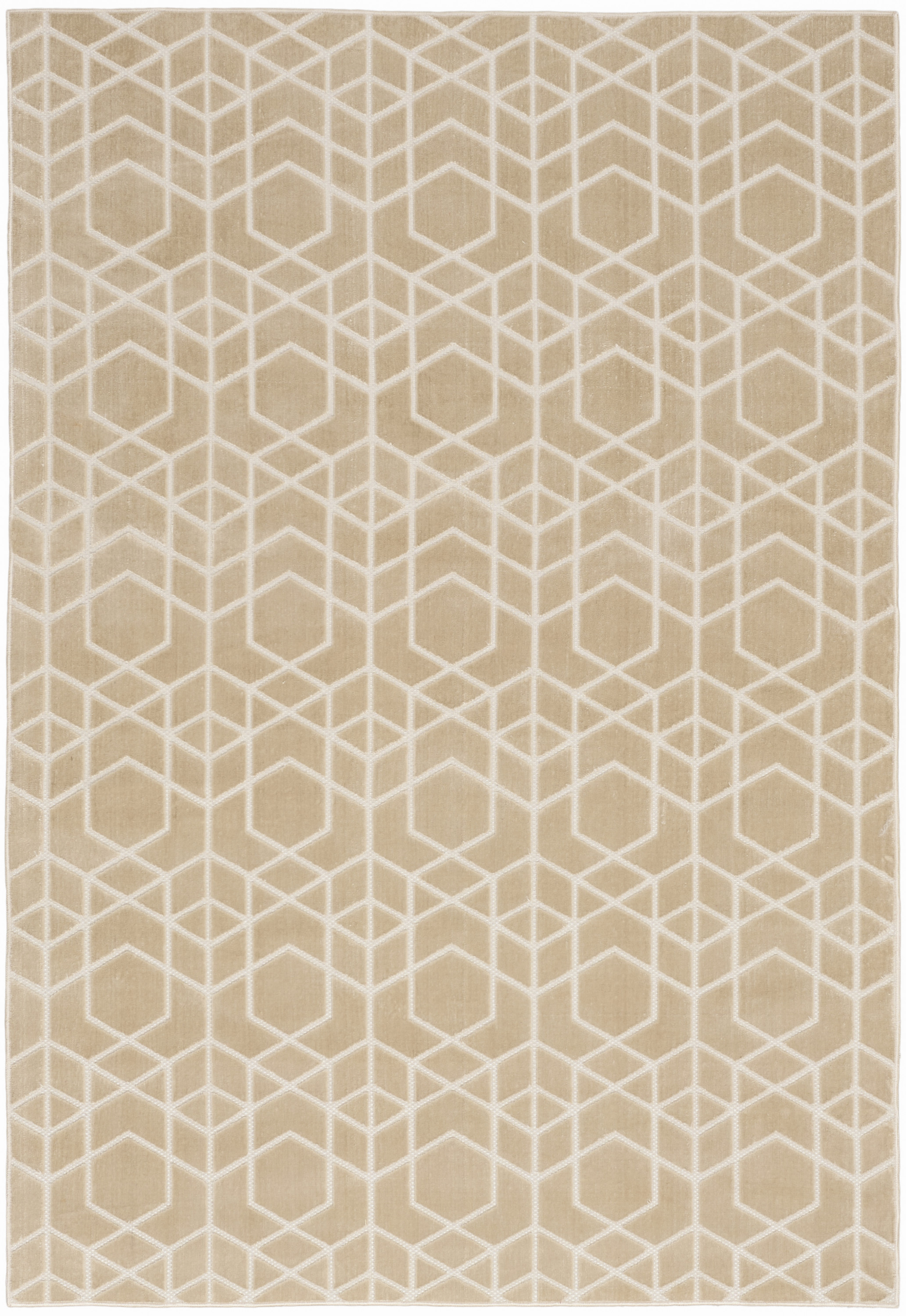 Nourison Washable Charm 6' x 9' Beige Ivory Modern Indoor Rug