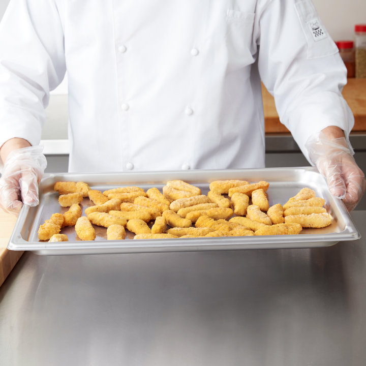 Full-size 1 ½-inch-deep Super Pan® heavy-duty stainless steel transport pan