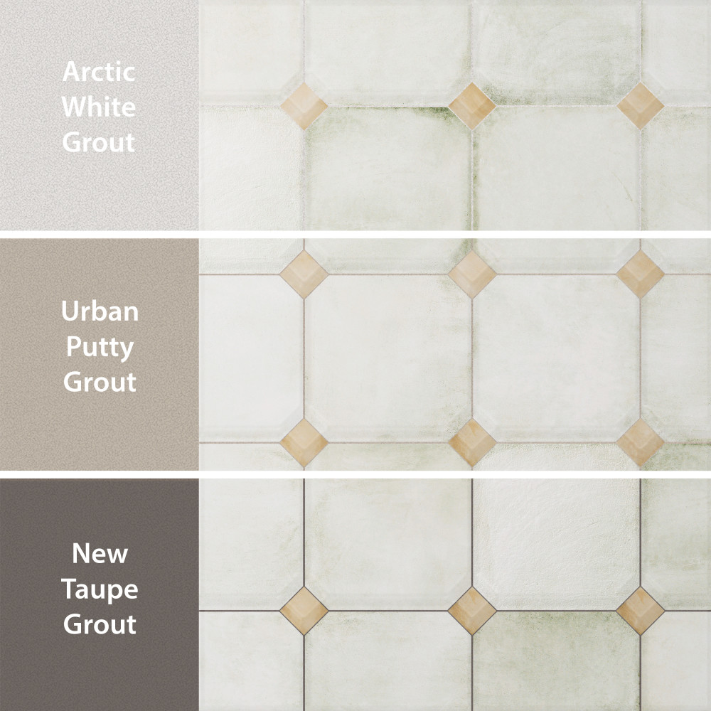 Laverton Octagon Nieve with Taco Beige 7-7/8 in. x 7-7/8 in. Porcelain Floor and Wall Tile