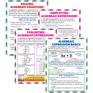 Algebraic Expressions & Equations Posters, Set of 4