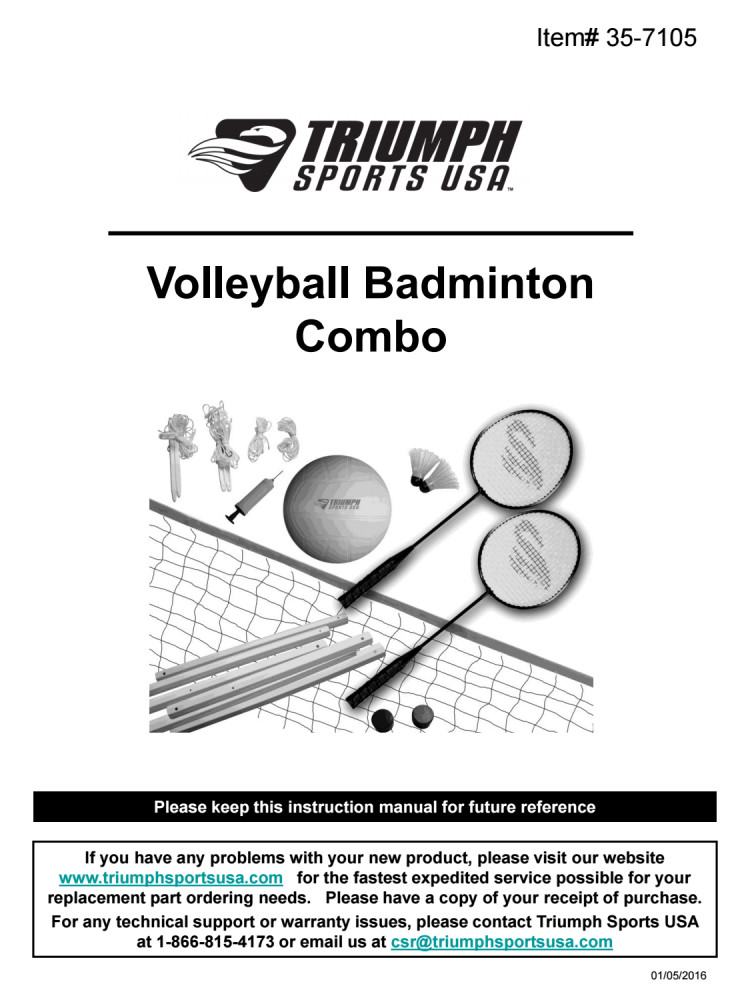 Triumph Volleyball/Badminton Classic Combo Set Includes 2 Badminton