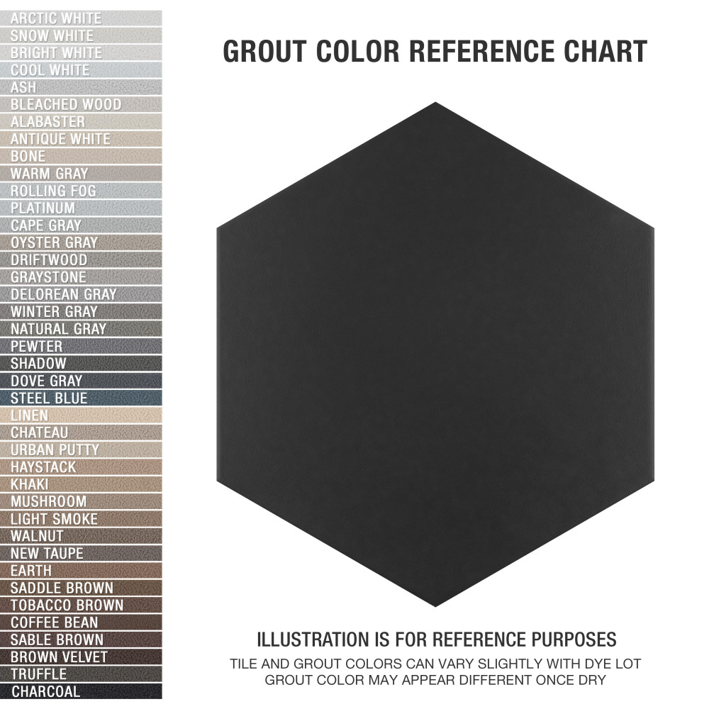 Apini Hex Matte Black 9-1/8 in. x 10-1/2 in. Porcelain Floor and Wall Tile