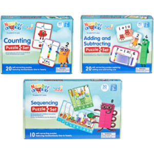Numberblocks Puzzle Set 3-Pack, Counting, Addition & Subtraction, Sequencing