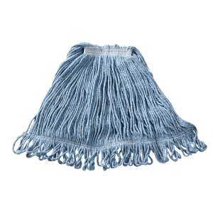 Rubbermaid Commercial, Super Stitch, Blend Looped-End Wet Mop Head with 1" Headband, 20 oz, Blue