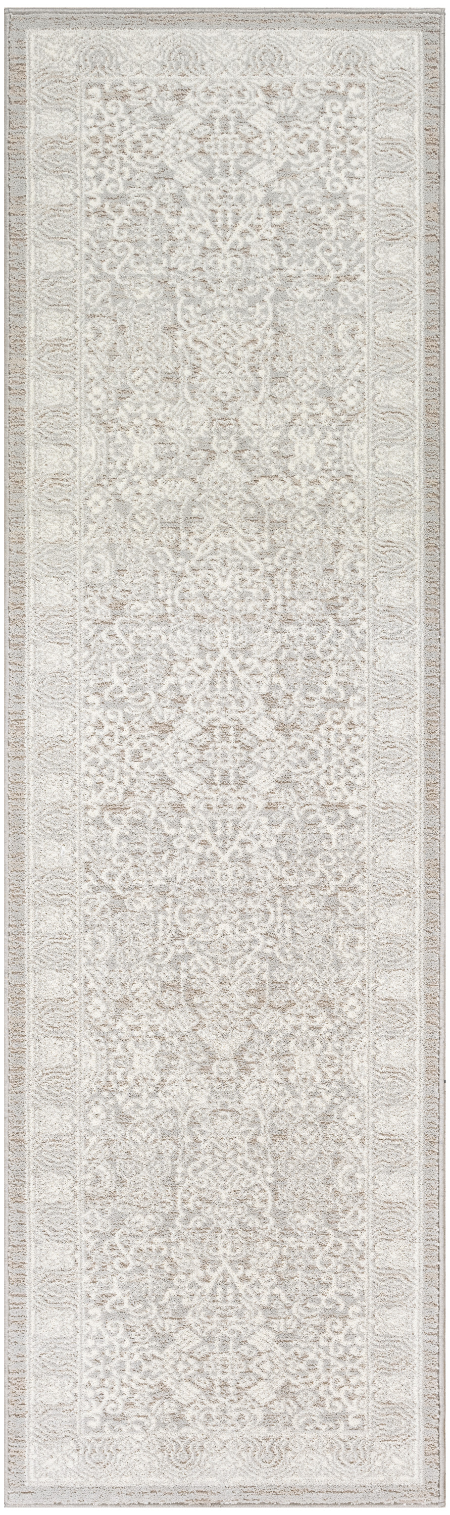 Nourison Eco Cycle 2'2" x 7'6 Silver Ivory Vintage Indoor Rug