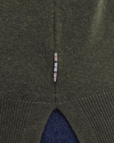 Pendle Crew Neck Jumper Olive-Hessian Tartan