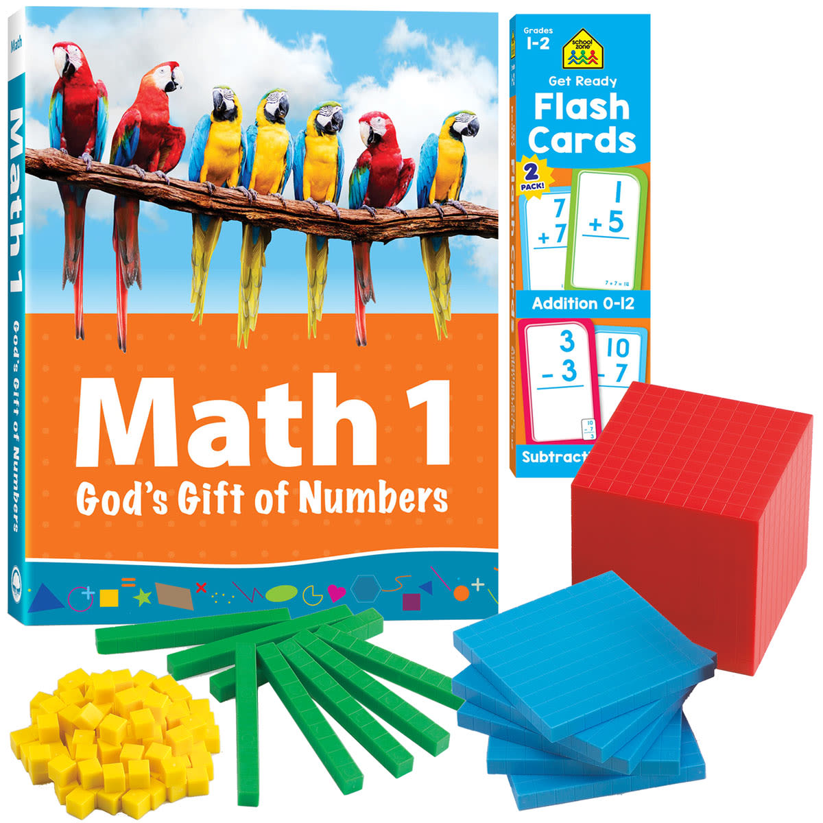 Generations Math 1 Workbook with Flashcards and Block Manipulatives