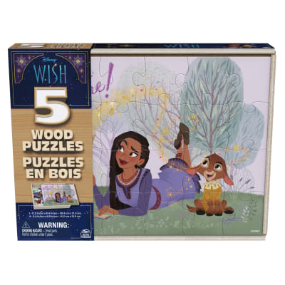Disney Wish, 5 Wood Puzzle Bundle 24-Piece 8-Piece in Storage Box | Kids Puzzles | Disney Gifts | Disney Toys | Disney Puzzles for Kids Ages 3+