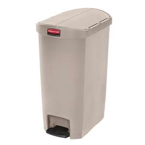 Rubbermaid Commercial, Streamline®, Step-On, 13 gal, Resin, Beige, Rectangle, Receptacle