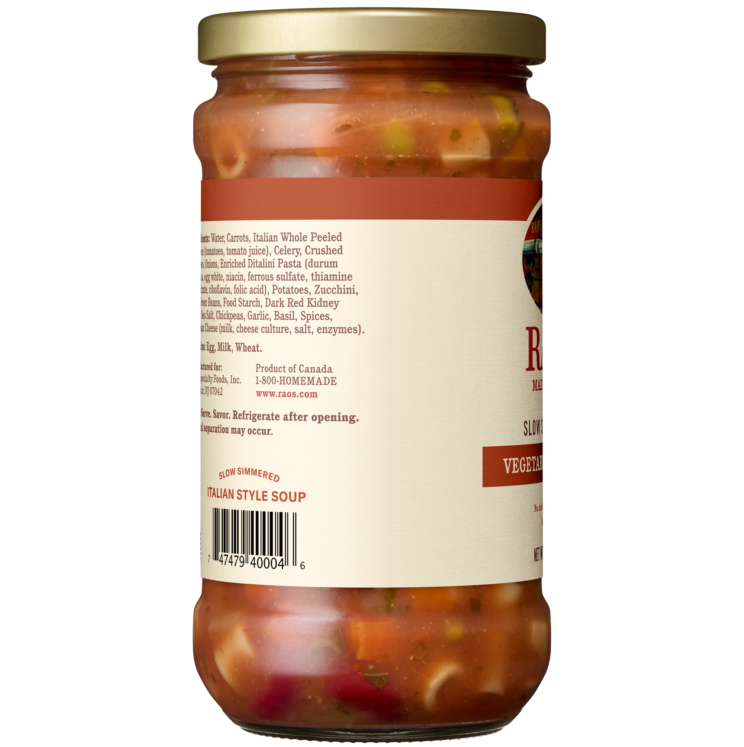 Vegetable Minestrone Soup, 16 oz - Left Image