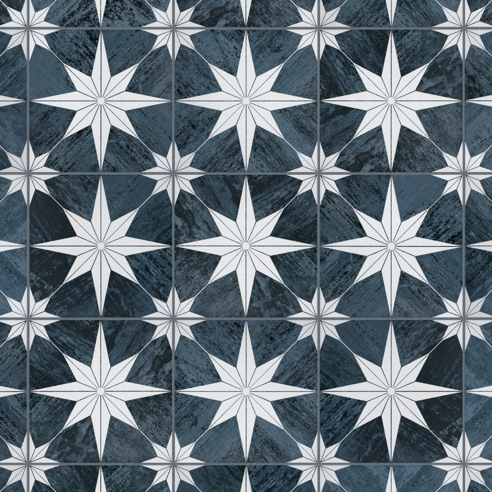 Sample – Cassis Stella Black Night Porcelain Floor and Wall Tile