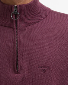 Cotton Half-Zip Jumper Burnt Heather