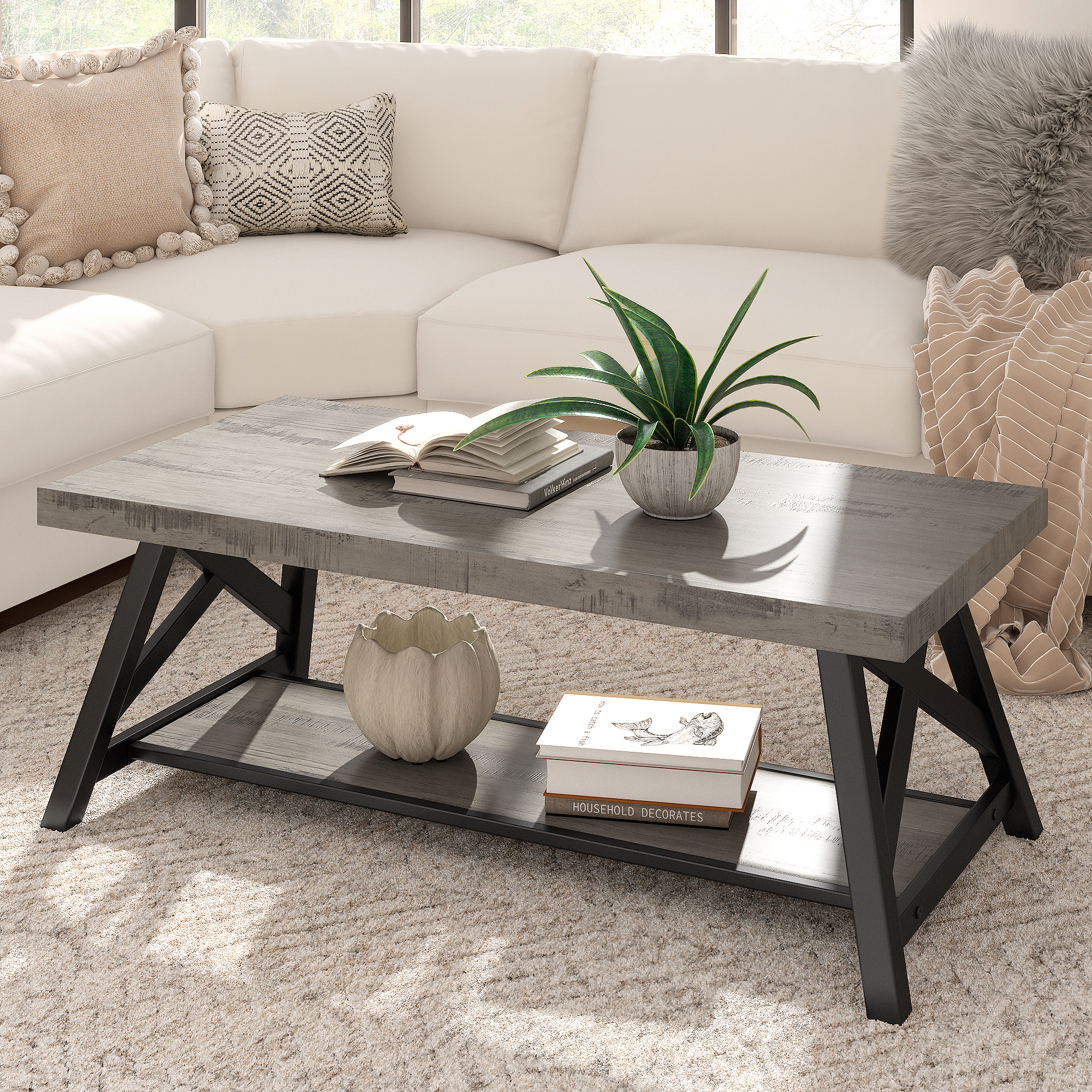 Rustic X-Base Accent Tables