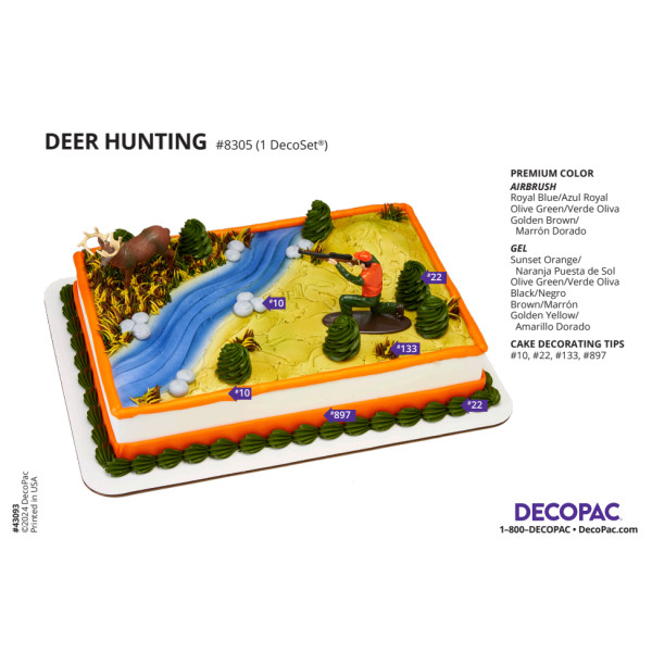 Deer Hunting Cake Decorating Instruction Card