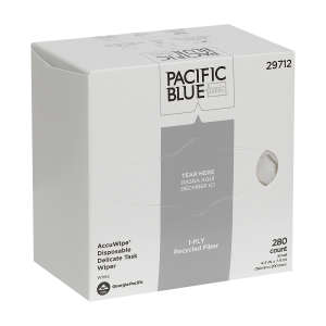 Georgia Pacific, Pacific Blue Basic AccuWipe, 1 ply, 4.50"x7.90", Wood Pulp/Polyester, General Purpose Wipers, White