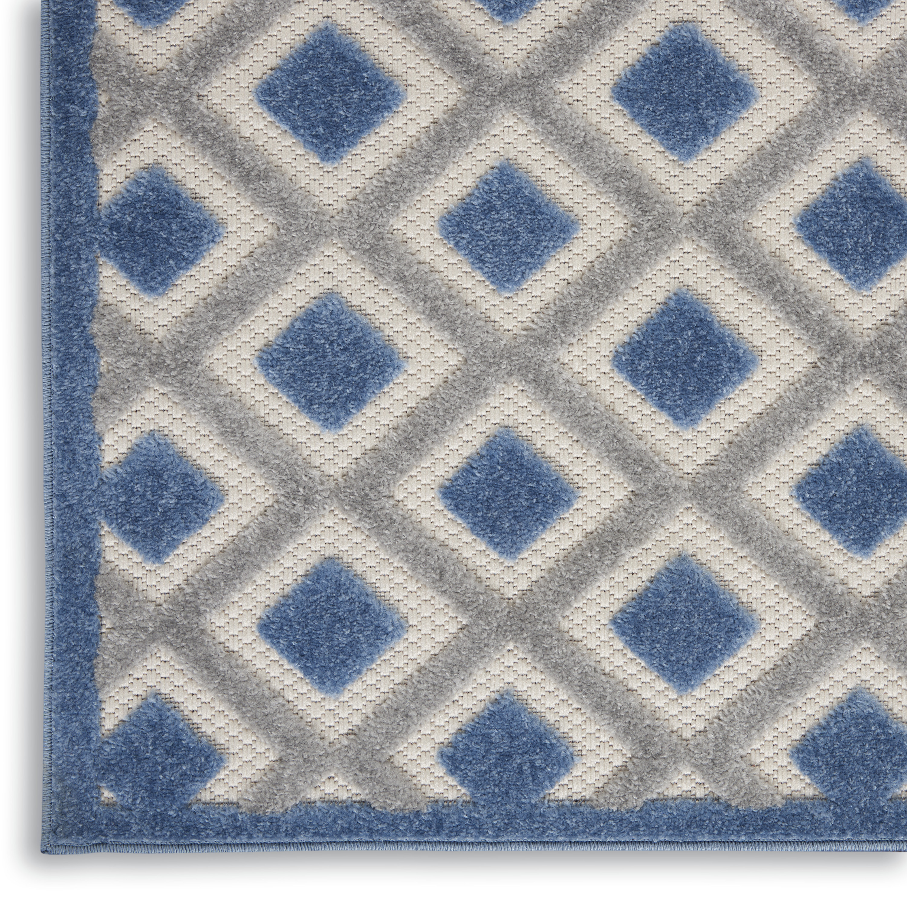 Nourison Aloha 5'3" x 7'5" Blue Grey Modern Rug