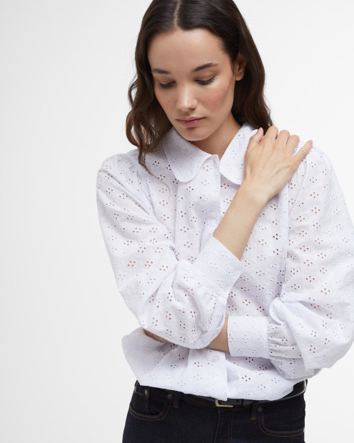 Arlo Relaxed Broderie Shirt Classic White