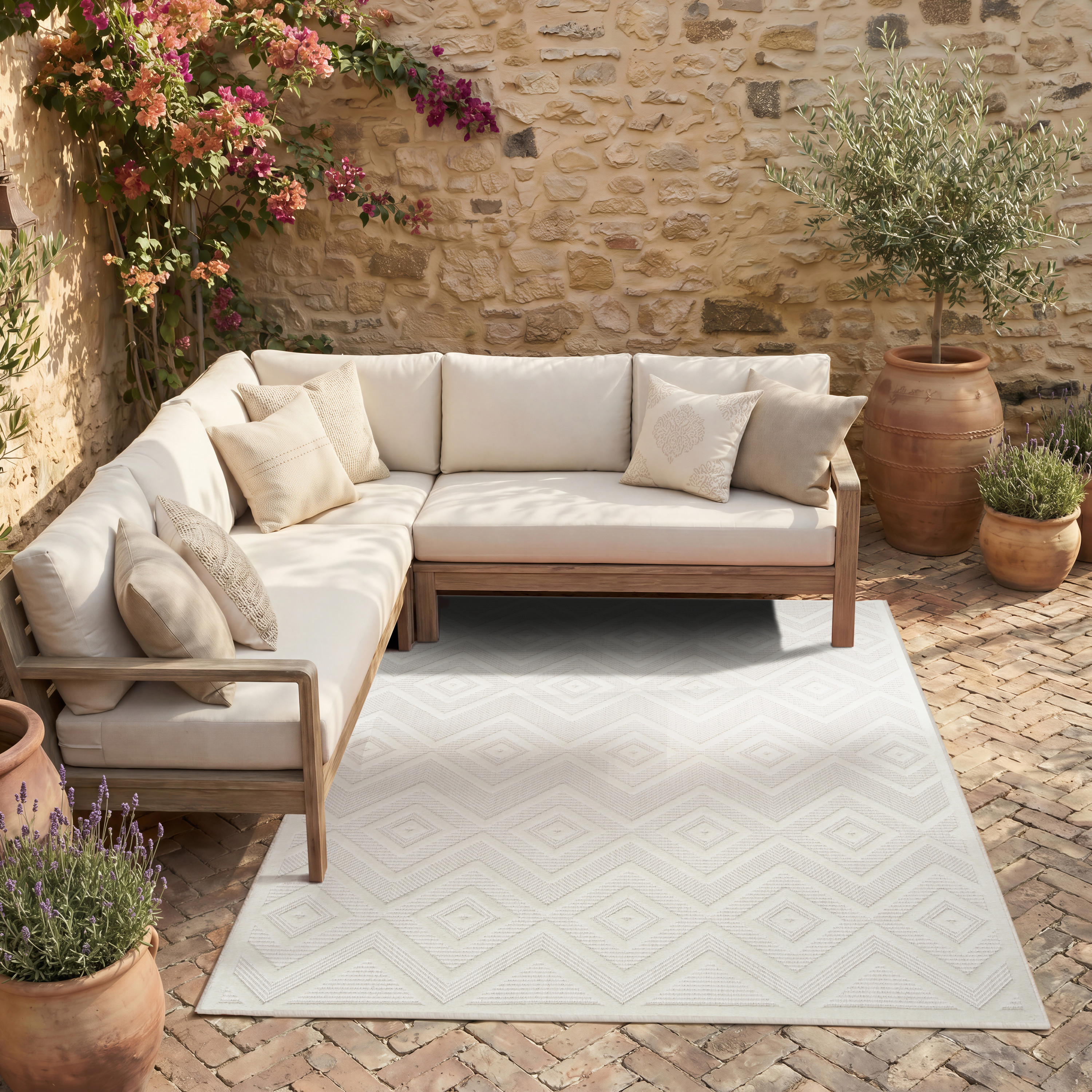 Nourison Versatile 4' x 6' Ivory White Modern Rug