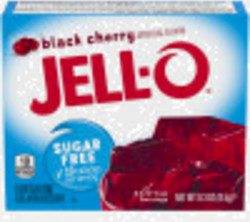 Jell-O Black Cherry Sugar Free Gelatin Dessert, 0.3 oz Box image