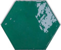 Zellige Hexa Emerald 4×5 Hexagon Field Tile Glossy