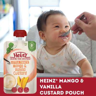  Heinz® Little Treats Mango & Vanilla Custard Baby Food Pouch 8+ months 120g 