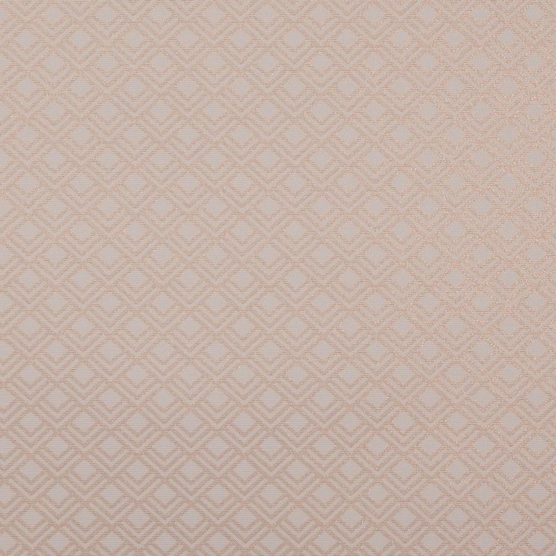 Pale blush wallpaper with small raised diamond pattern, repeating across the entire surface; texture appears woven and subtly shimmery, evenly lit close-up of a flat wall.