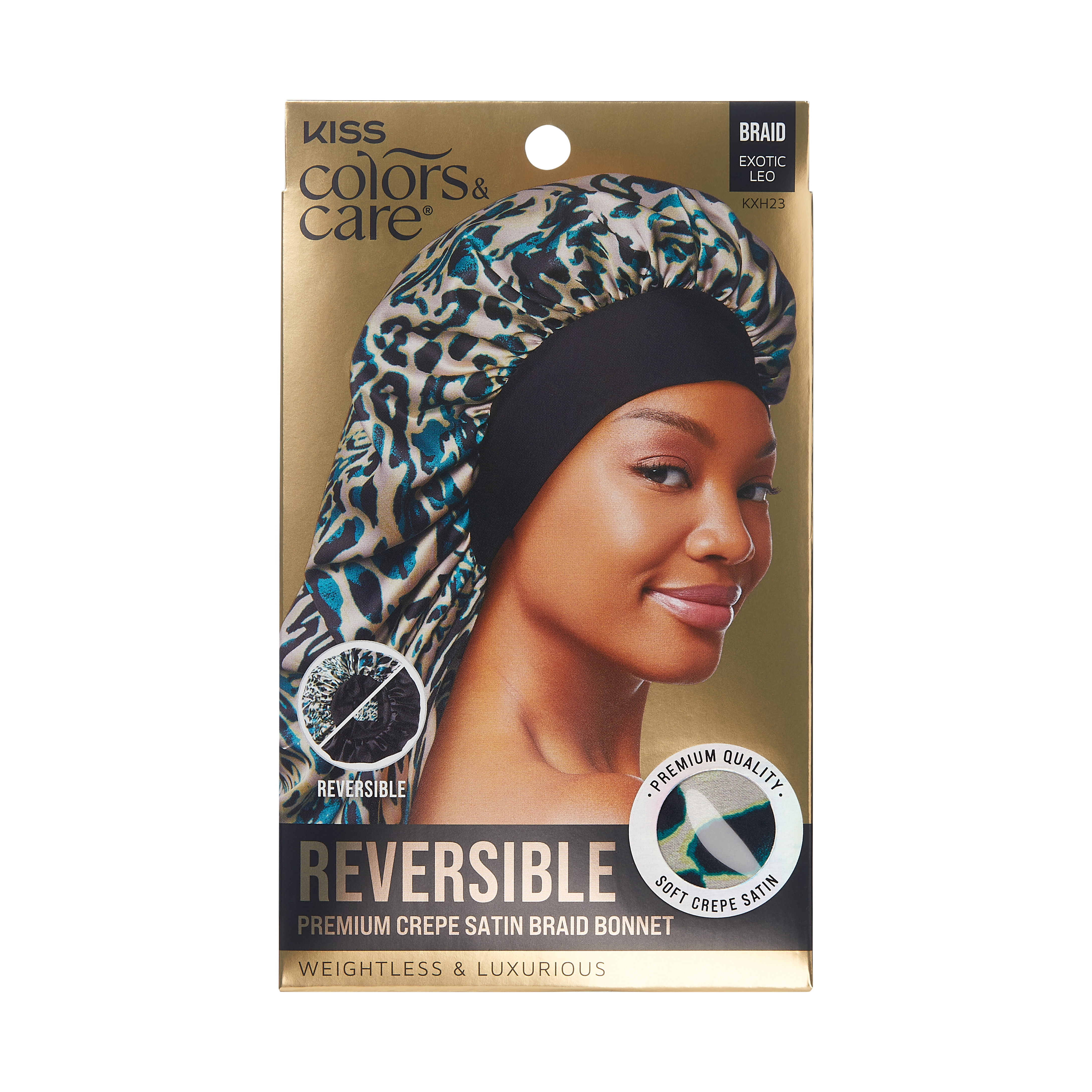 Exotic Leopard | Reversible | 24in Long | Braid Bonnet Cap