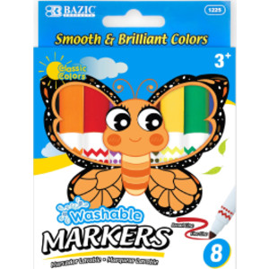 Jumbo Washable Markers, Broad Line, 8 Colors