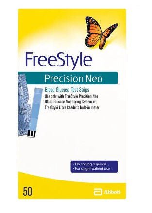 Blood Glucose Test Strips FreeStyle Percision Neo 50 Strips per Pack For use with Freestyle Blood Glucose Meter