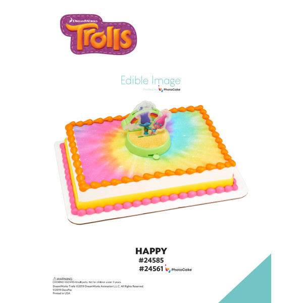 DreamWorks Trolls Happy The Magic of Cakes® PhotoCake® Enhanced Background Page
