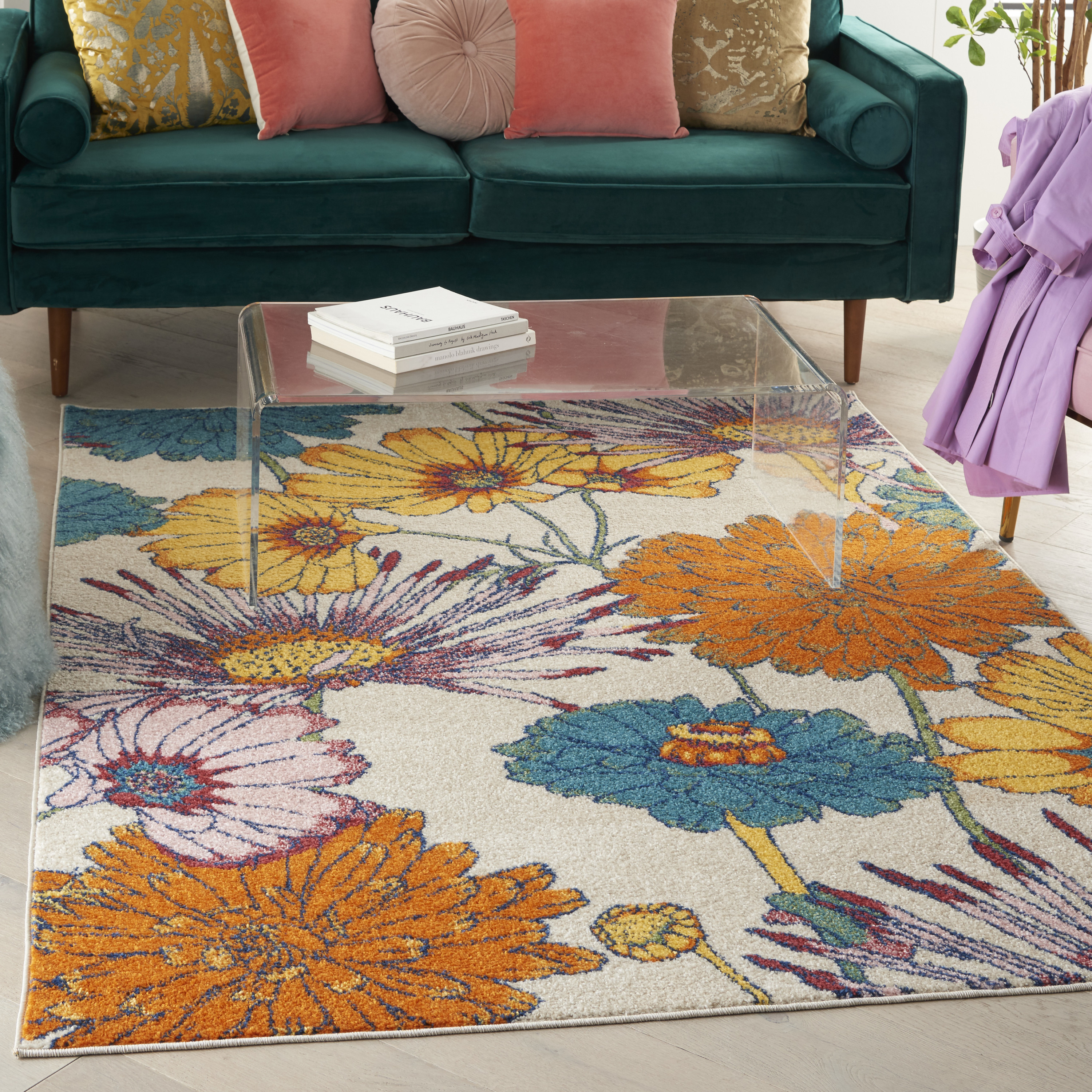 Nourison Allur 4' x 6' Ivory Multicolor Contemporary Indoor Rug
