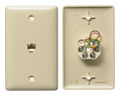Plates 1-Gang With Jack 6-Position 4-Conductor Screw Terminal Electric Ivory