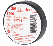 TEMFLEX 1700 BLACK VINYL ELECTRICAL TAPE