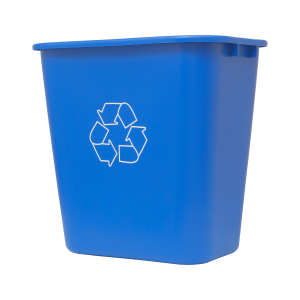 Hillyard, 7gal, Plastic, Blue, Rectangle, Receptacle