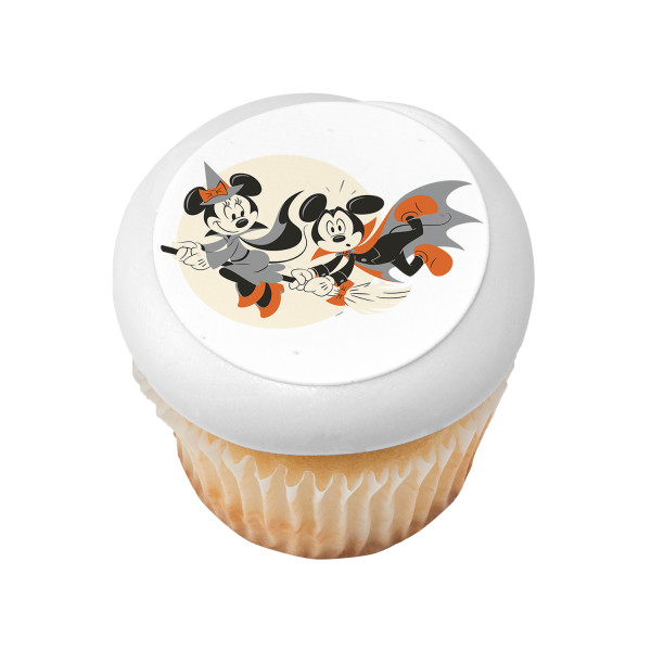 Mickey Mouse and Minnie Mouse Happy Halloween PhotoCake® Edible Image®