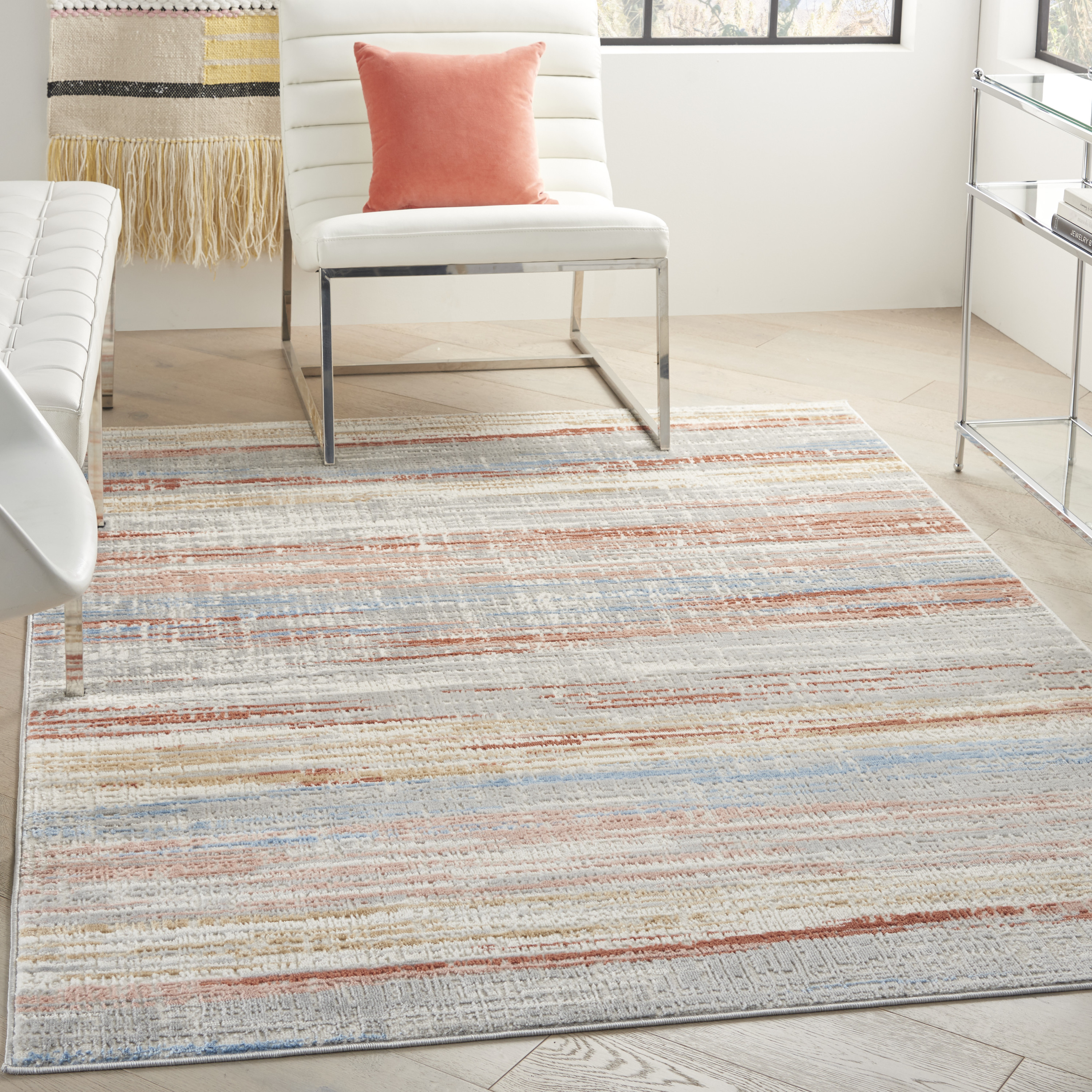 Nourison Elation 4' x 6' Ivory Multicolor Modern Indoor Rug