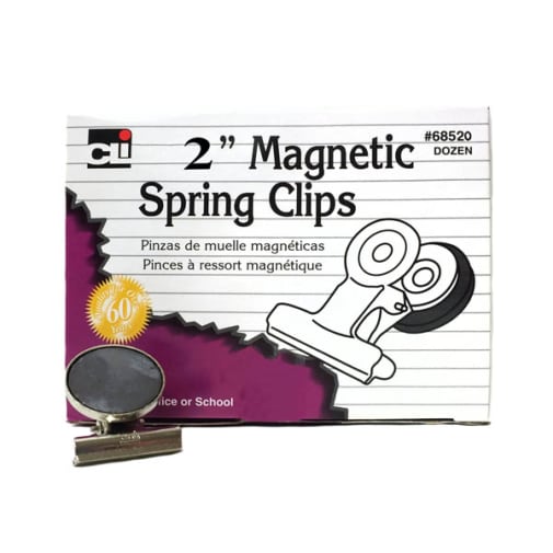 Magnetic Spring Clips 2" (Box of 12)