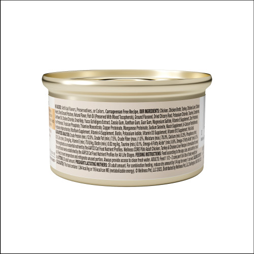 Wellness CORE Pate Chicken, Turkey & Chicken Liver back packaging