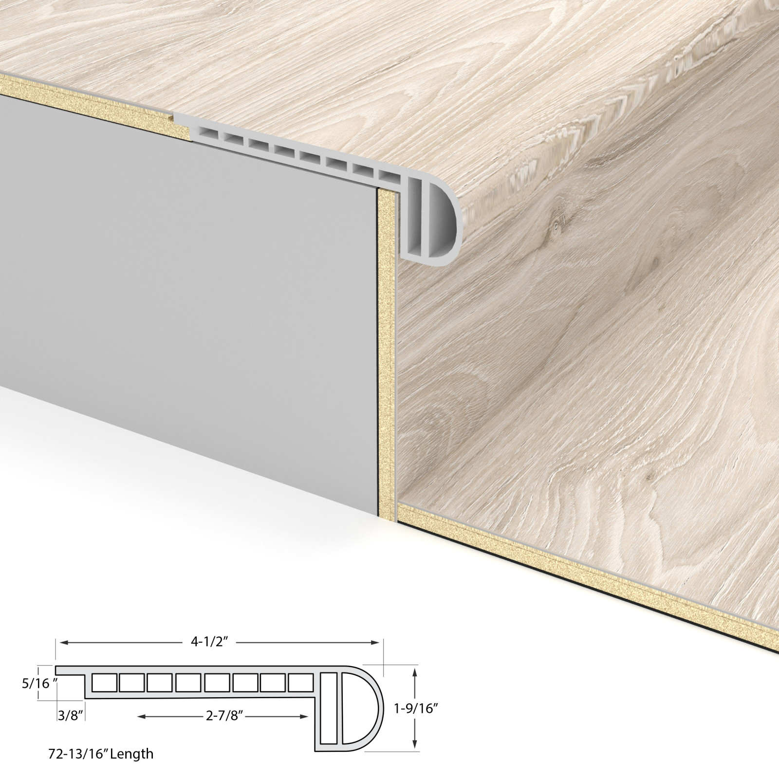 Pacific Plover Laguna Vinyl Stair Nosing Flush view 4