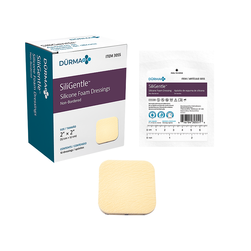 SiliGentle™ Non-Adhesive Silicone Foam Dressings - 2" x 2" - 3055