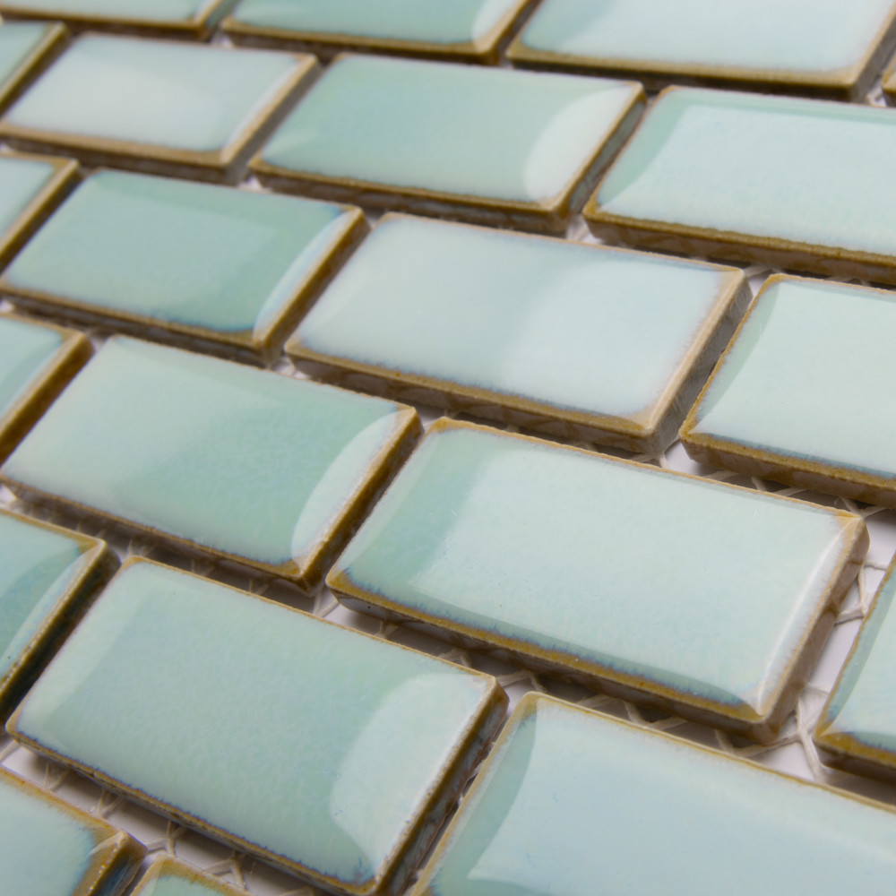Hudson Subway Mint Green 11-3/4 in. x 12 in. Porcelain Mosaic Tile