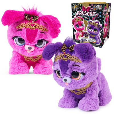Present Pets, Chiot princesse en peluche interactif avec plus de 100 effets sonores et actions (plusieurs modèles disponibles), jouets pour filles à partir de 5 ans