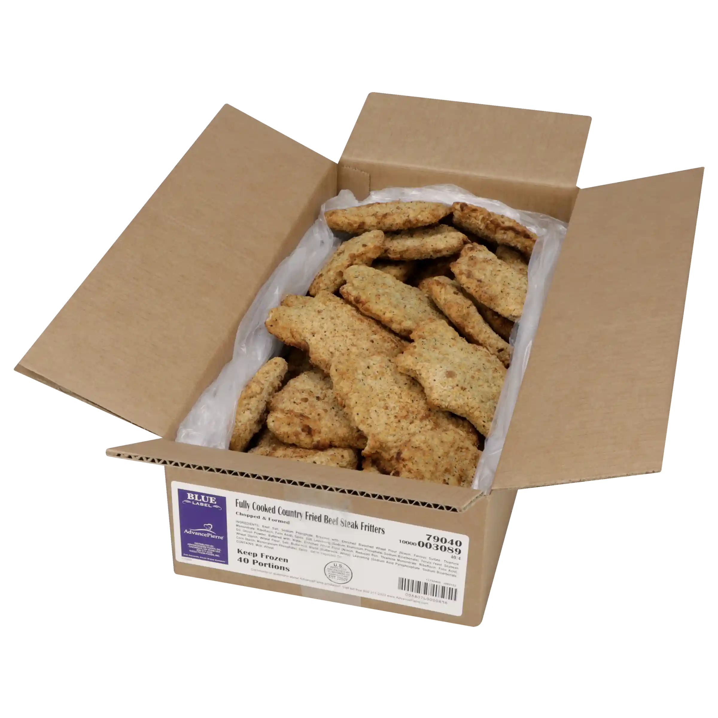 AdvancePierre™ Blue Label Fully Cooked Breaded Country Fried Beef Steak Fritters, 4 oz_image_4