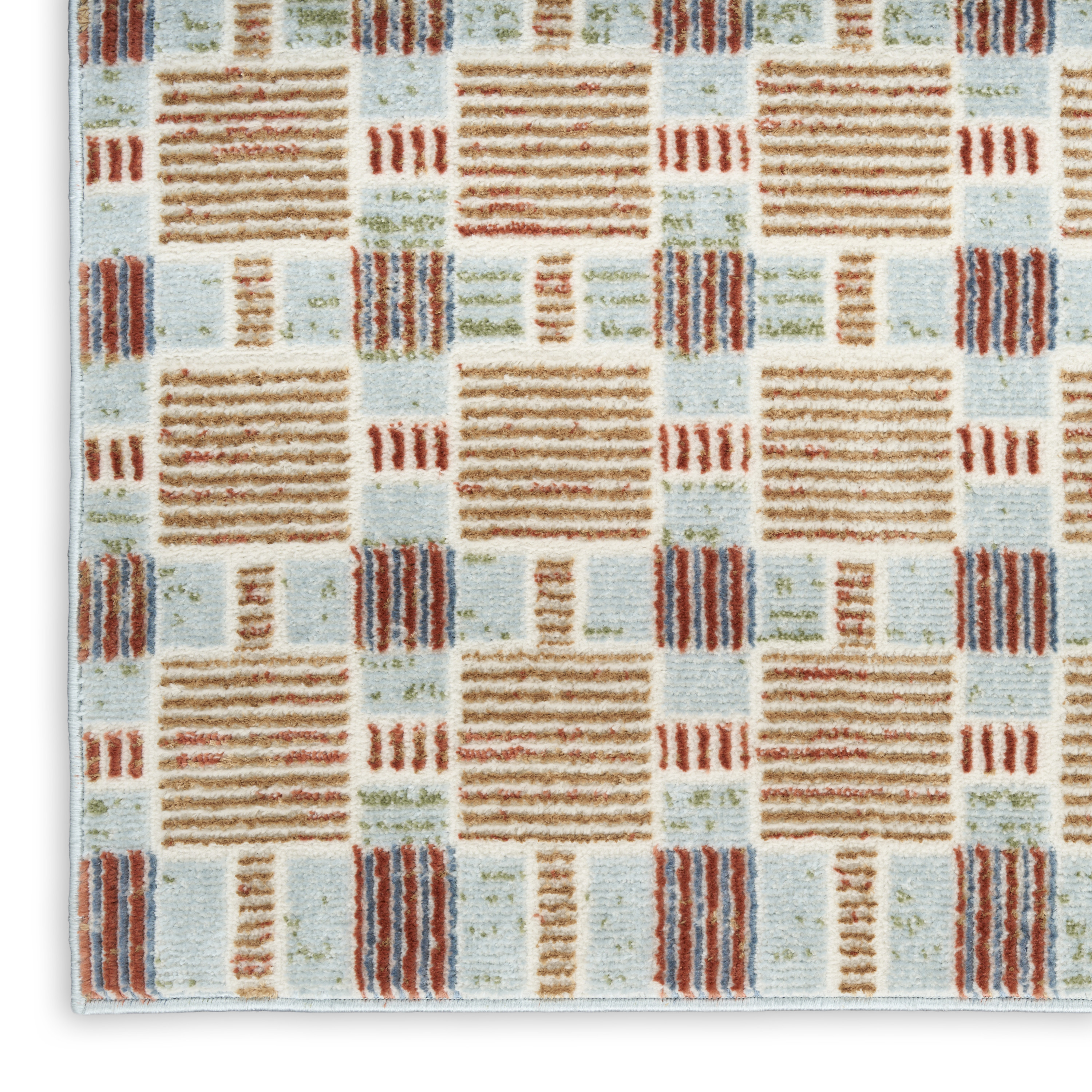 Nourison Nordic 5' x 7' Rust Multicolor Modern Indoor Rug