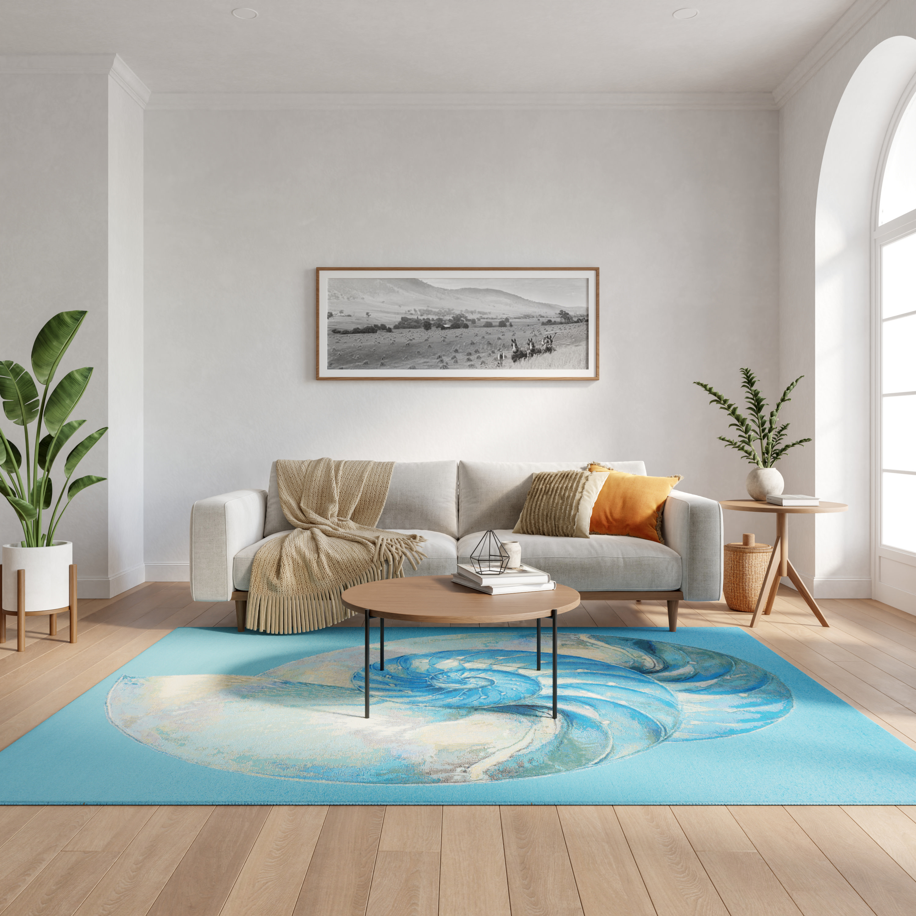 Nourison Color Splash 4' x 6' Blue Ivory Coastal, Nautical & Beach Rug