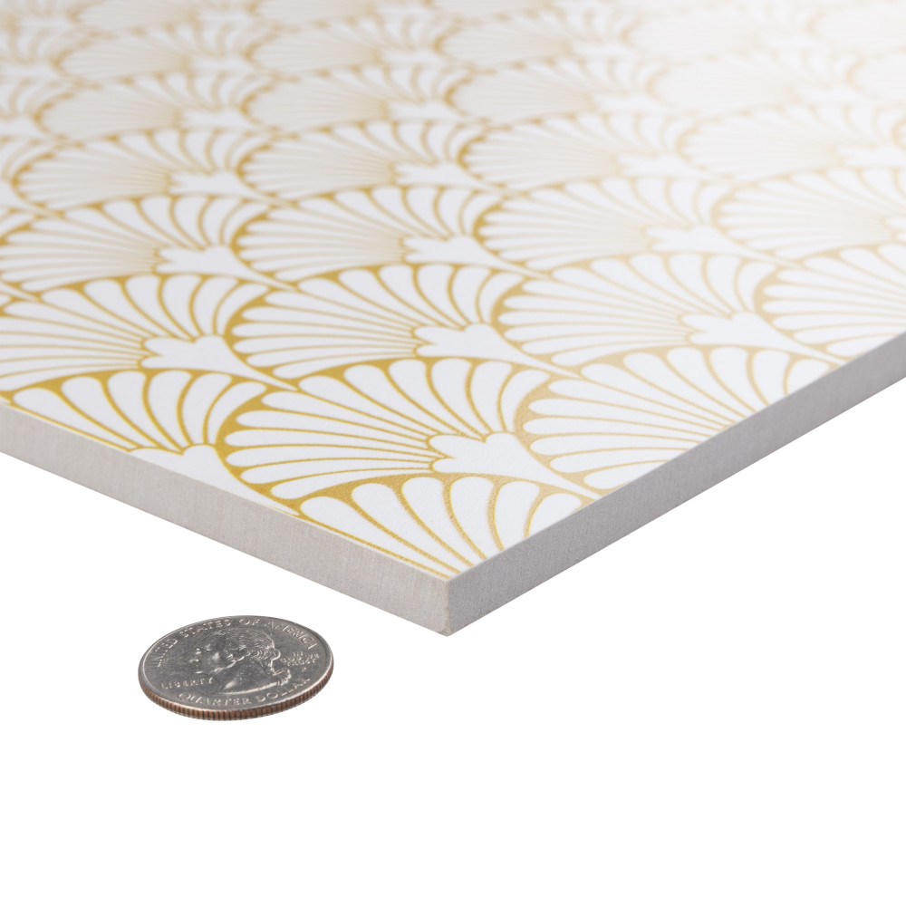 Art Deco Manhattan White 11-3/4 in. x 11-3/4 in. Porcelain Floor and Wall Tile