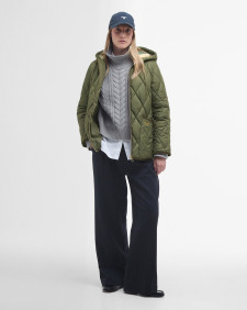 Erin Puffer Jacket Deep Olive/Ancient Tartan
