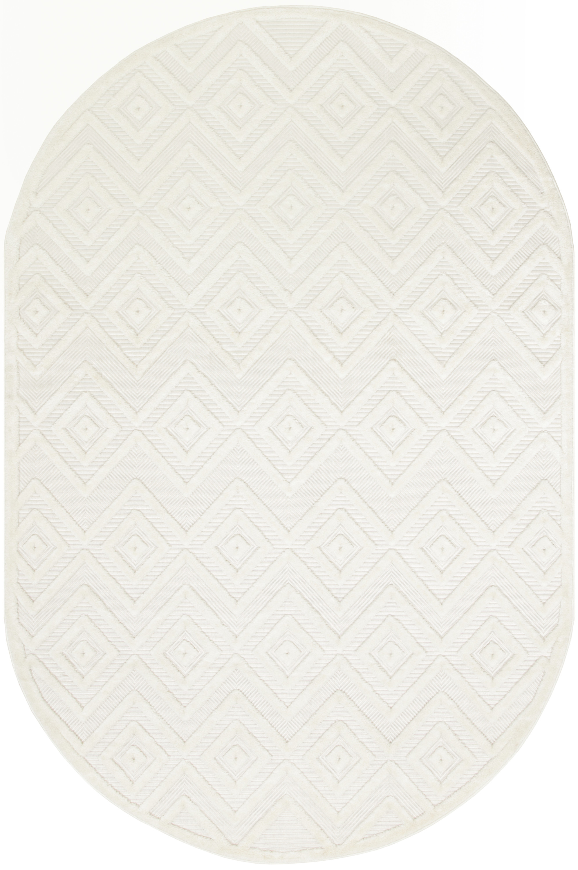 Nourison Versatile 6' x 9' Oval Ivory White Modern Rug