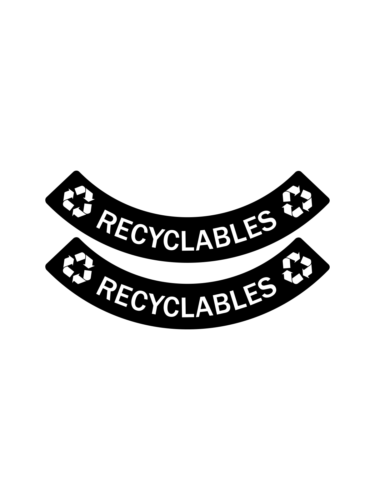 EVOLVE – Label – Ellipse & Cube – Recyclables – Mixed – Black-White