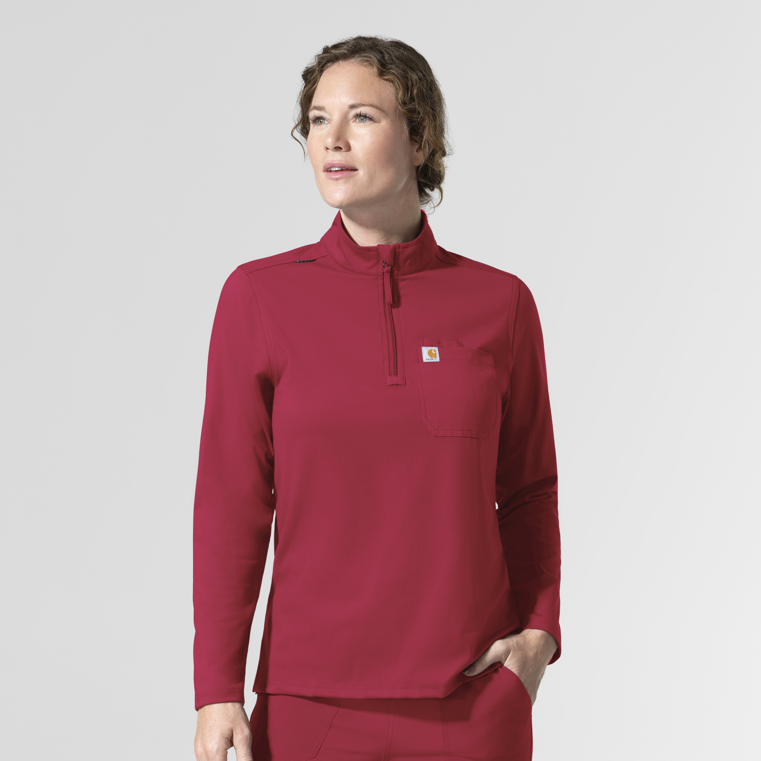 Cross-Flex Knits Knit Women‘s Long Sleeve Quarter Zip Scrub Top-Carhartt